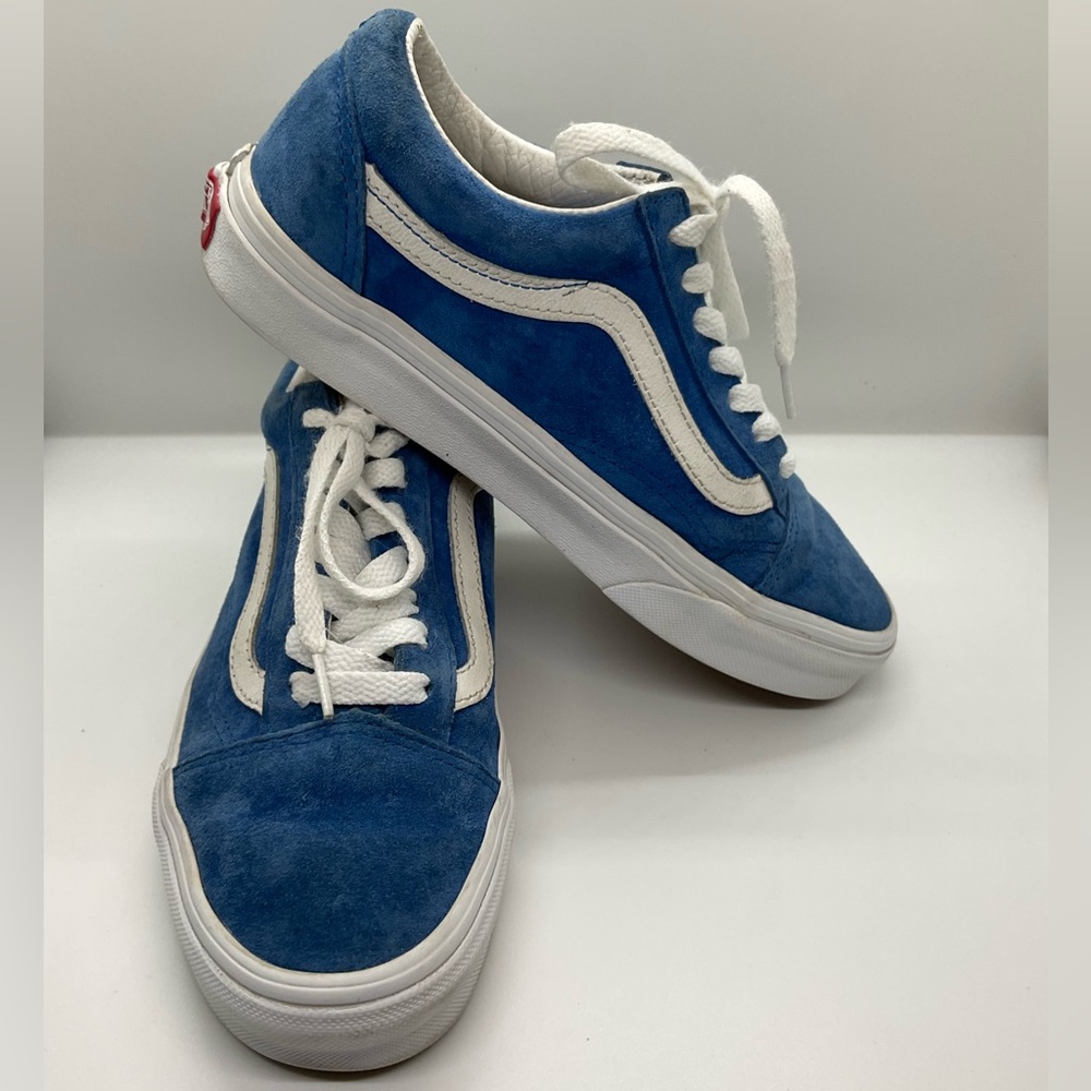 VANS OLD SKOOL ROYAL Blue Suede Classic Skateboard Sneakers Mens 4.5 Womens 6